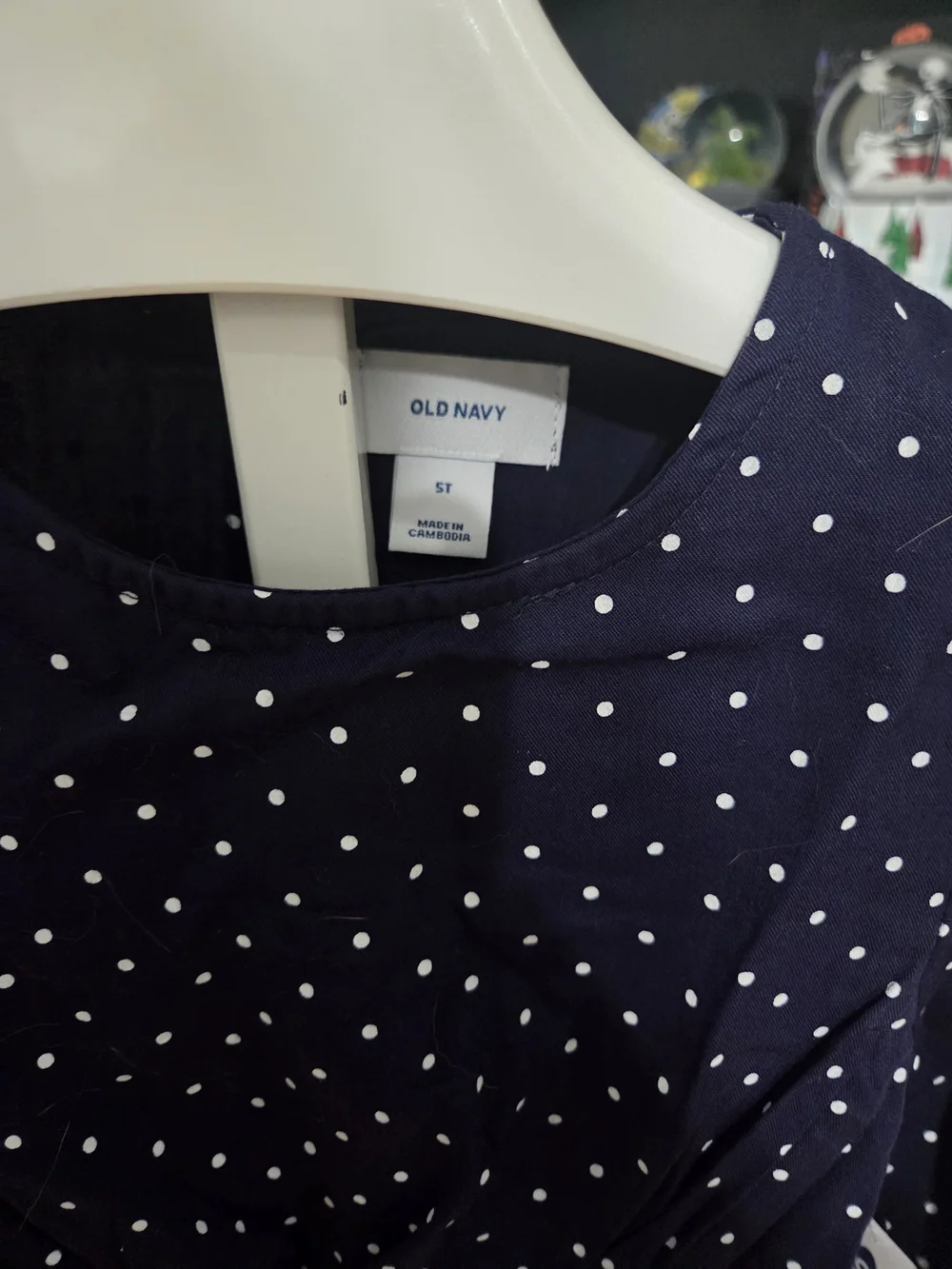 Old Navy Navy Blue Polka Dot Knot-Front Girls Dress